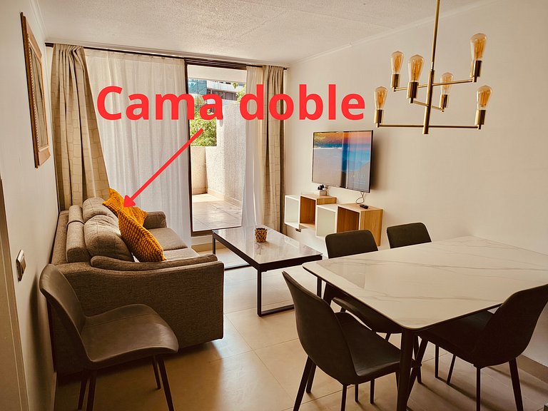 Terraço privativo | 6 pessoas /2 banheiros em Providencia co
